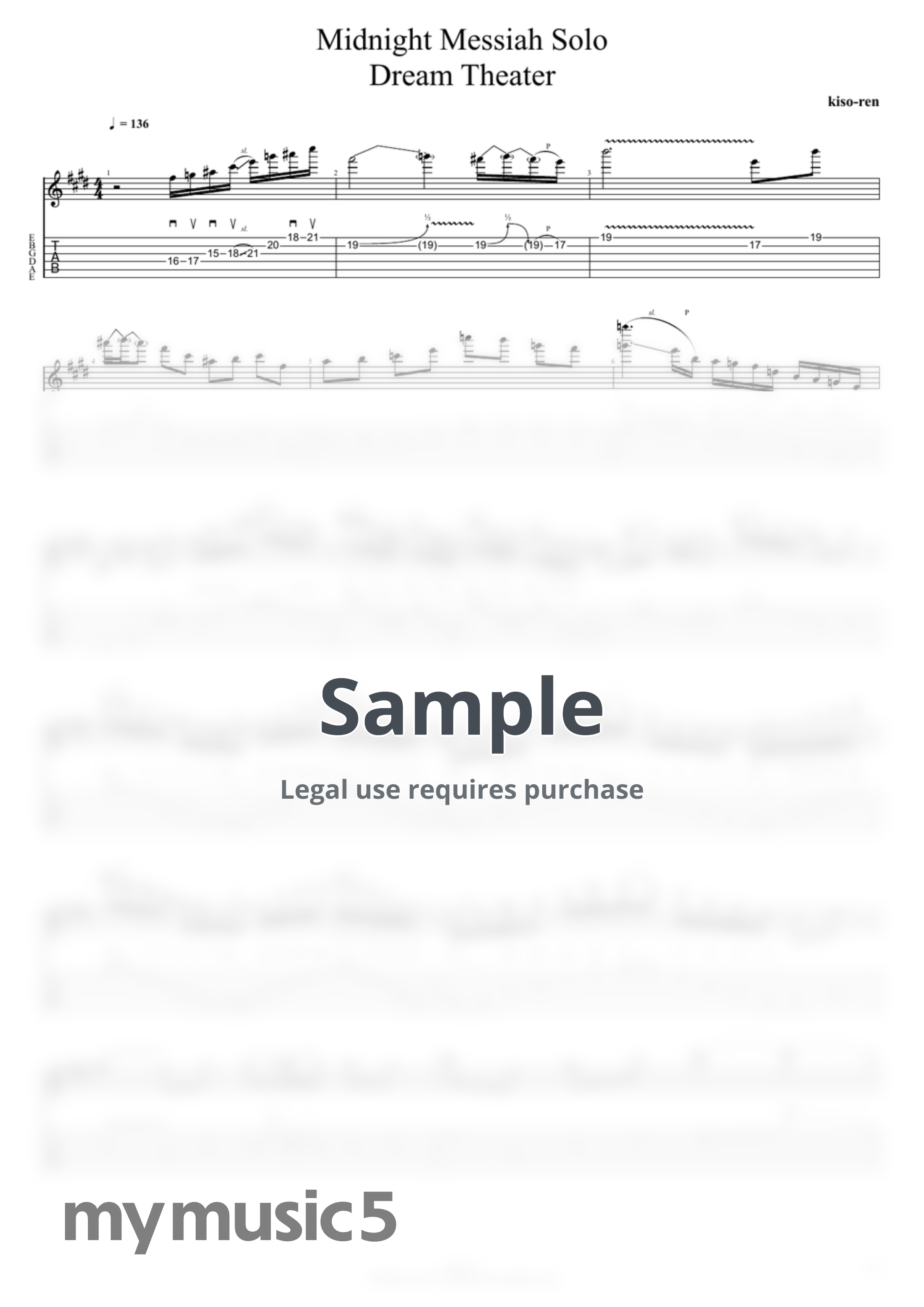 Dream Theater - Midnight Messiah TAB / Dream Theater Guitar Solo John Petrucci ミッドナイトメシア ギターソロ ジョンペトルーシ パラソムニアピッキング基礎練習ゆっくり【Guitar picking Vol.173】 (TAB PDF &amp; Guitar Pro files.（gpX）) by Technical Guitar
