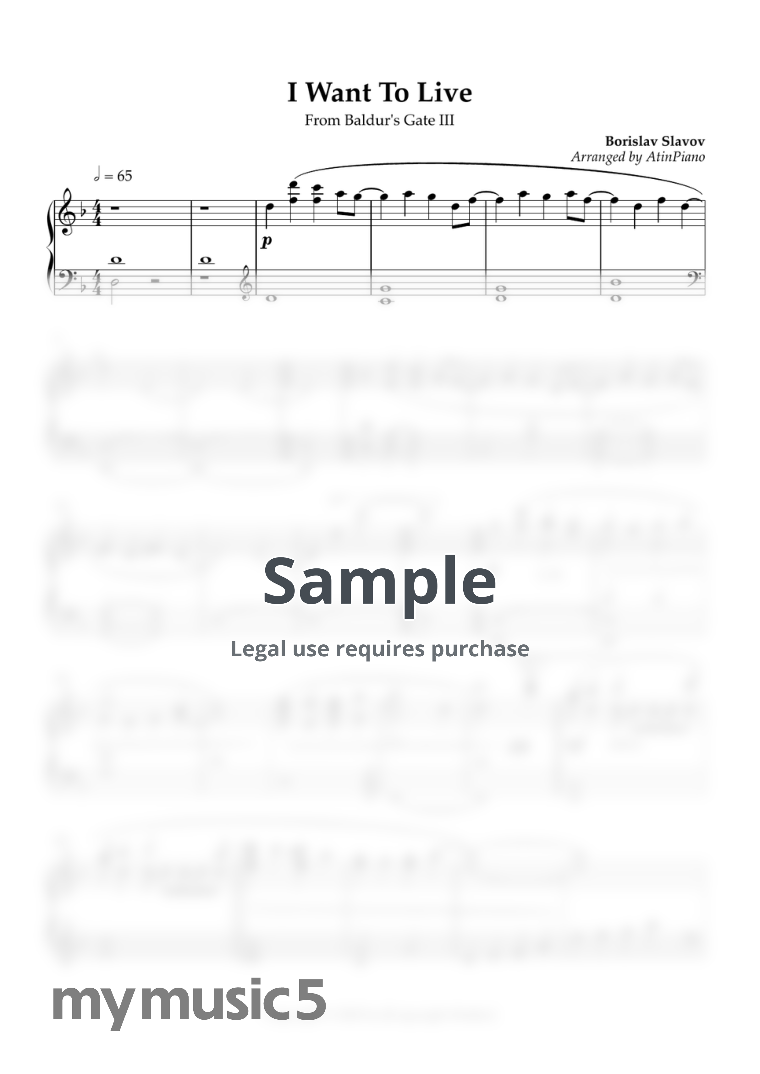 Borislav Slavov - I Want To Live (Piano Solo) by AtinPiano