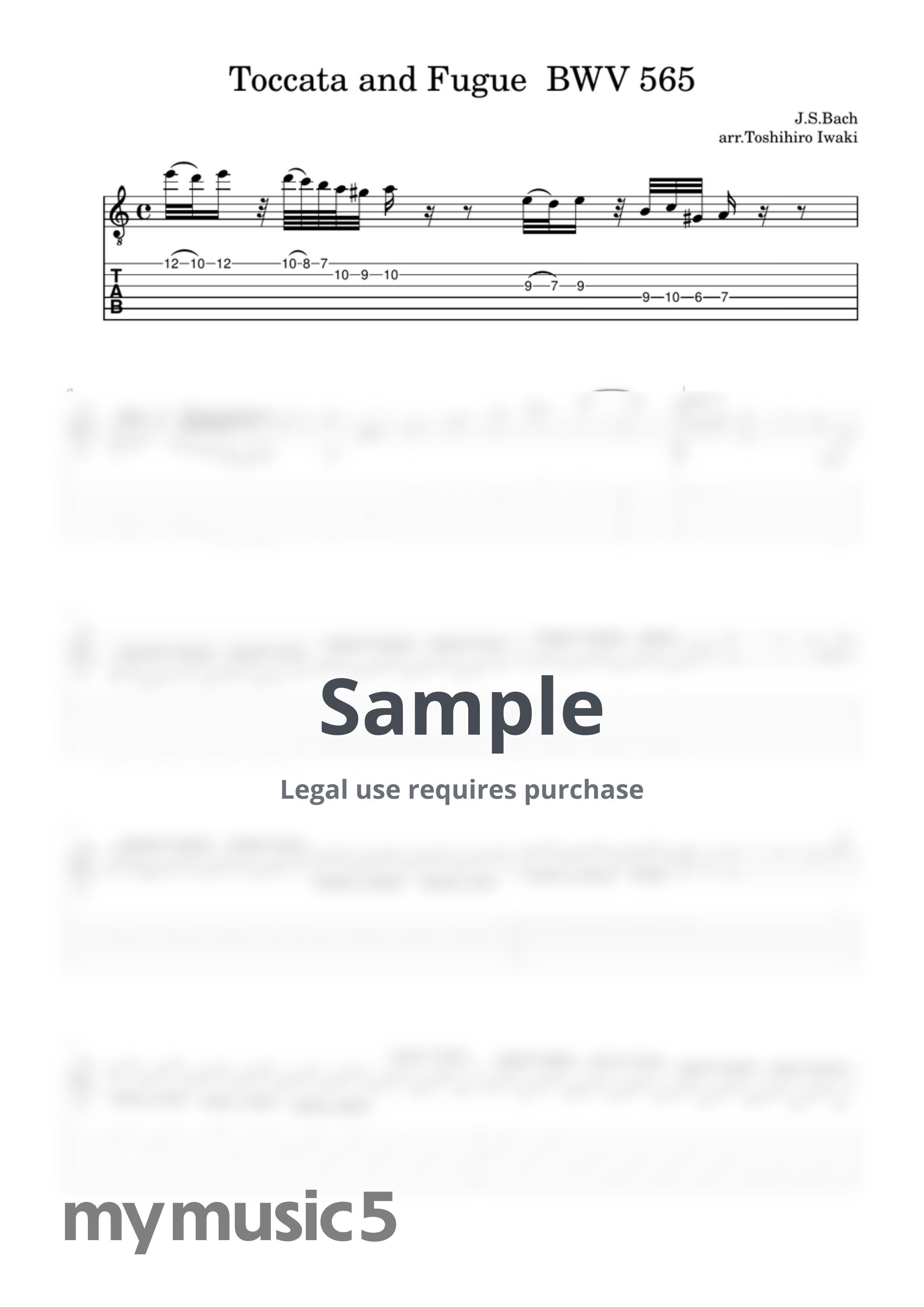 J.S. Bach - Toccata and Fugue BWV 565 by Toshihiro Iwaki