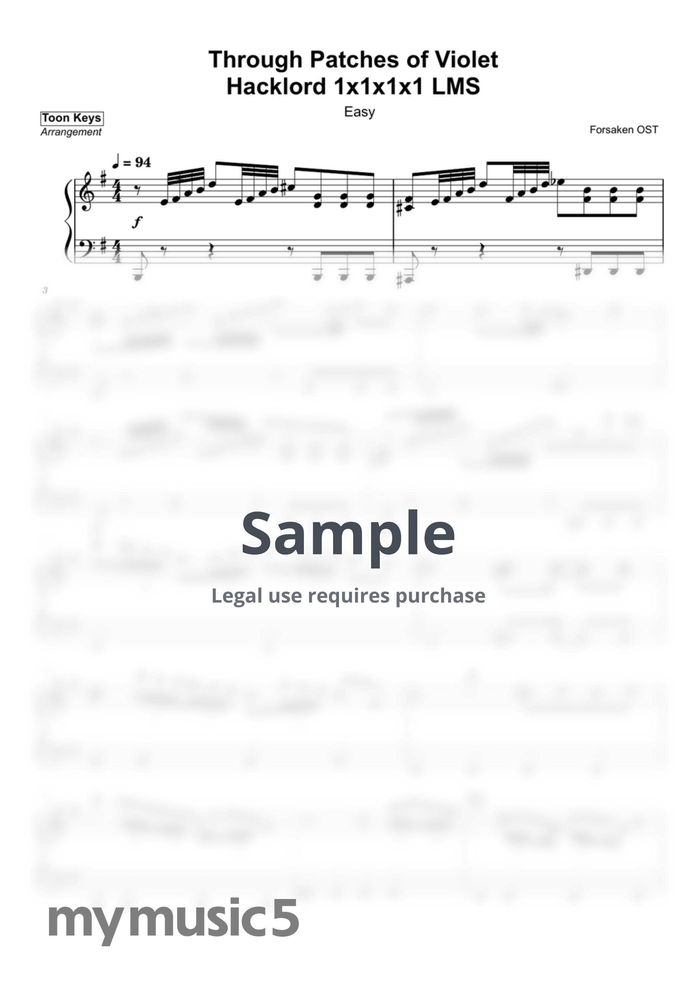 Forsaken OST - Through Patches of Violet Hacklord 1x1x1x1 LMS by Toon Keys