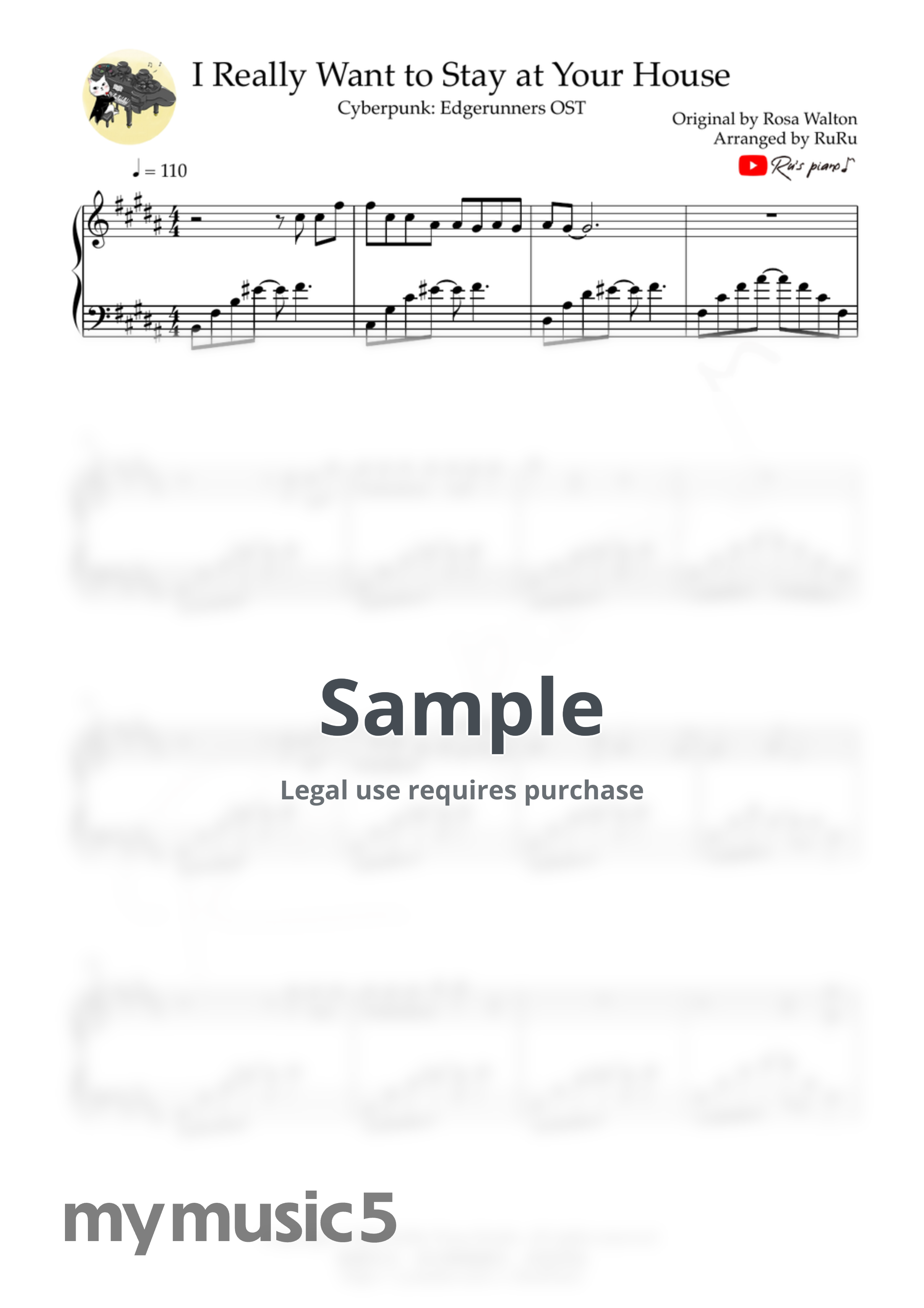 Cyberpunk Edgerunners OST - I Really Want to Stay at Your House (ver. 2) by Ru's Piano