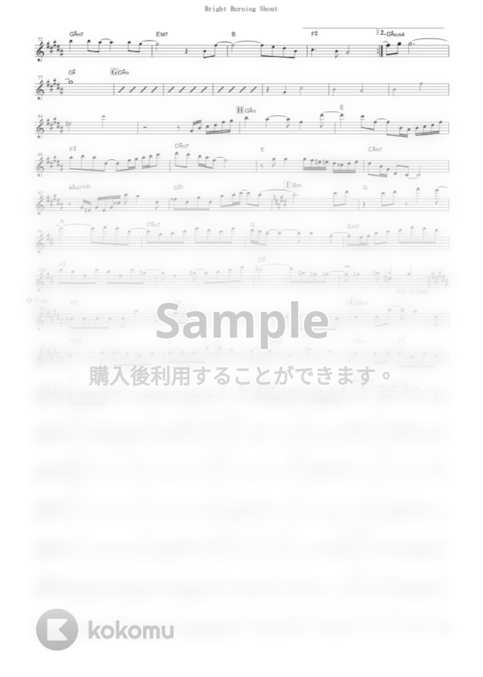 西川貴教 Bright Burning Shout Fate Extra Last Encore In By Muta Sax Sheet