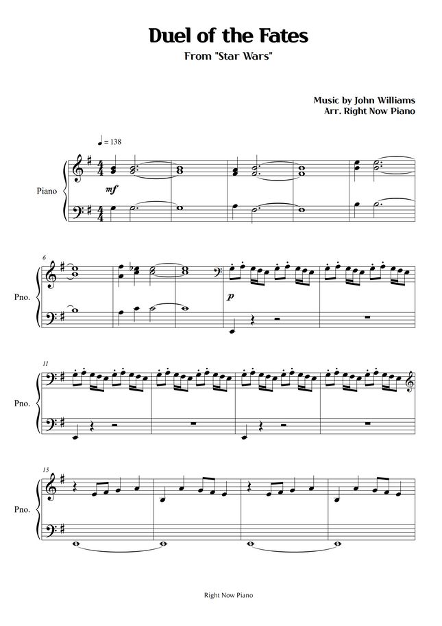 John Williams Duel of the Fates (From "Star Wars") by Right Now Piano