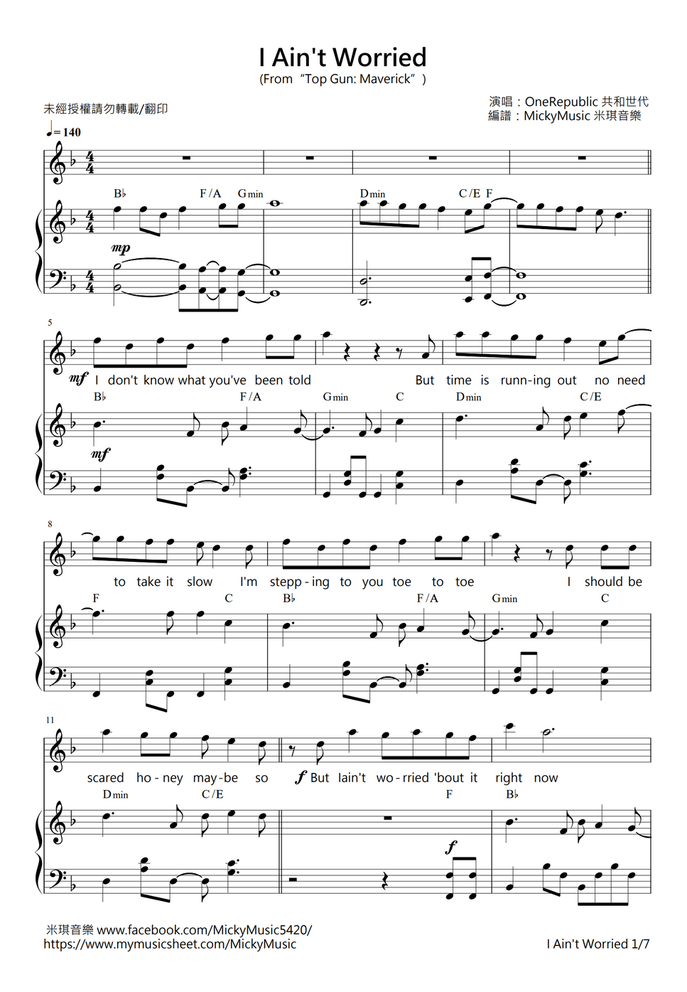 OneRepublic I Ain t Worried Top Gun Maverick Accompaniment F By onerepublic-i-ain-t-worried-lyrics-youtube-music