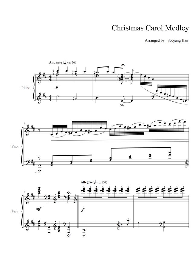 Christmas Carol Medley Sheet