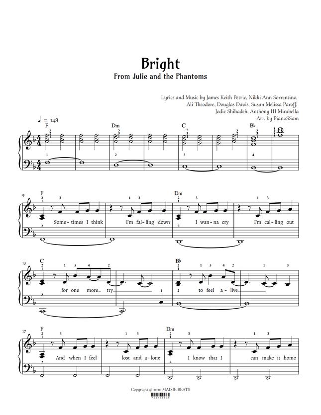 Julie and the Phantoms [Level 3] Bright Piano Arrangement + MIDI