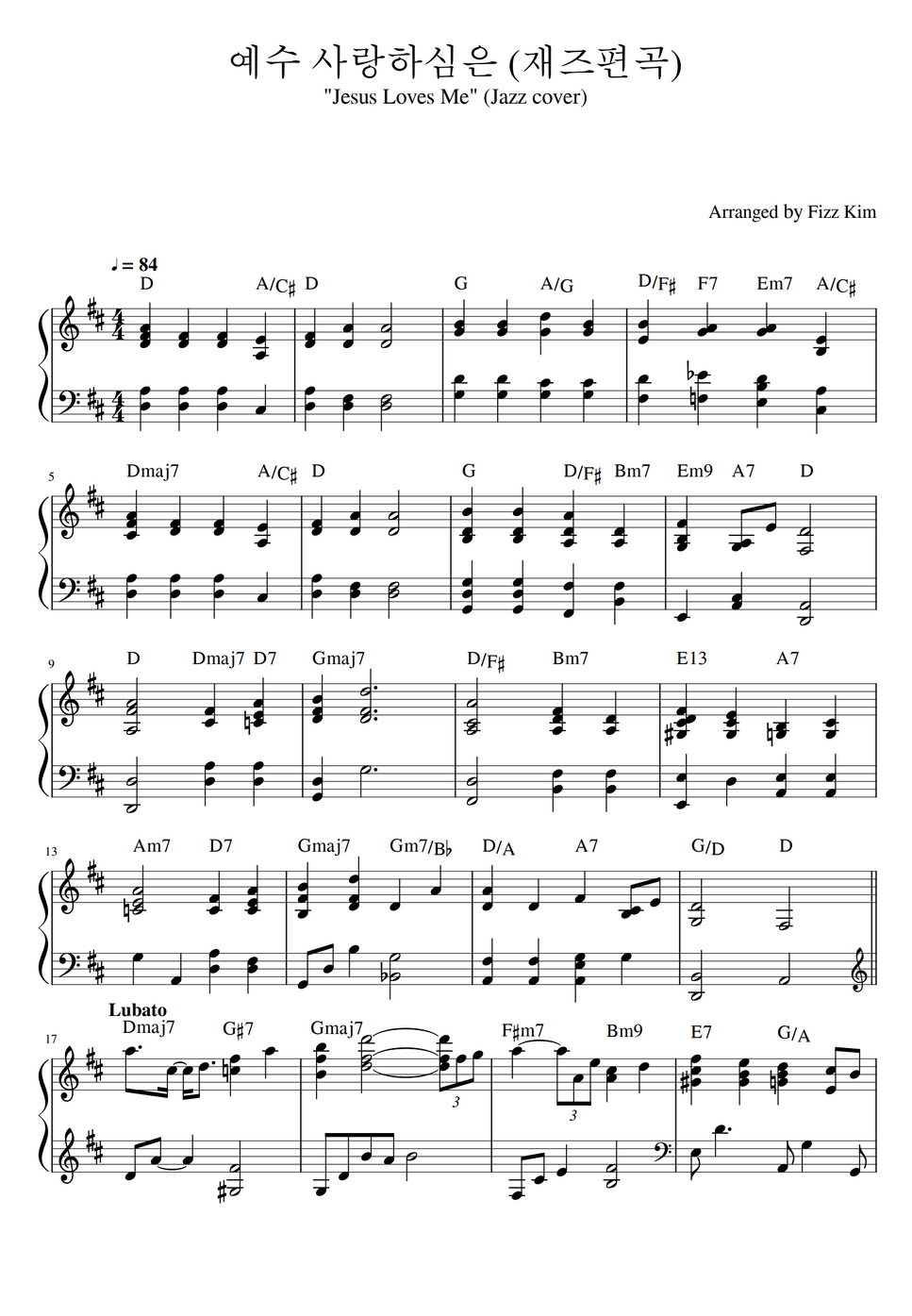  jesus loves me jazz version by fizz kim b n nh c