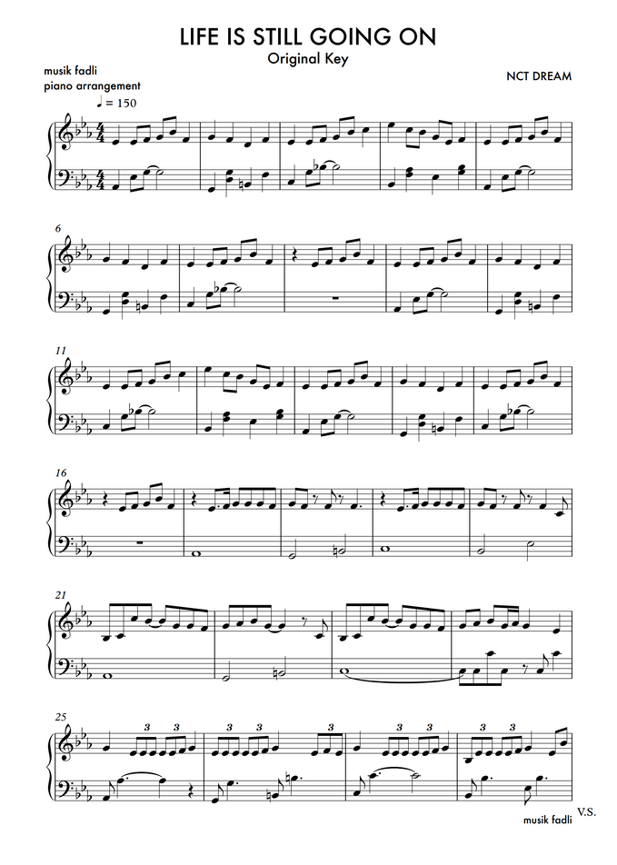 Not Piano Life Is Still Going On Nct NCT Dream - Life Is Still Going On (original key) by musik fadli Sheet