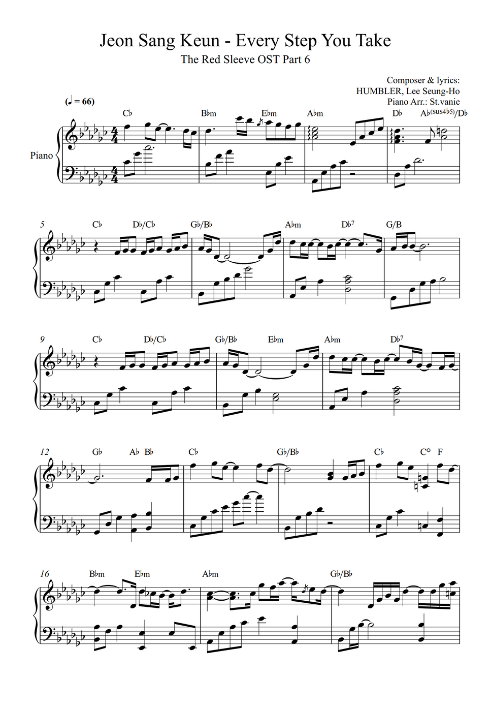 Every Step You Take Song Jeon Sang Keun (전상근) - Every Step You Take (내가 한 걸음 뒤로 갈게) The Red