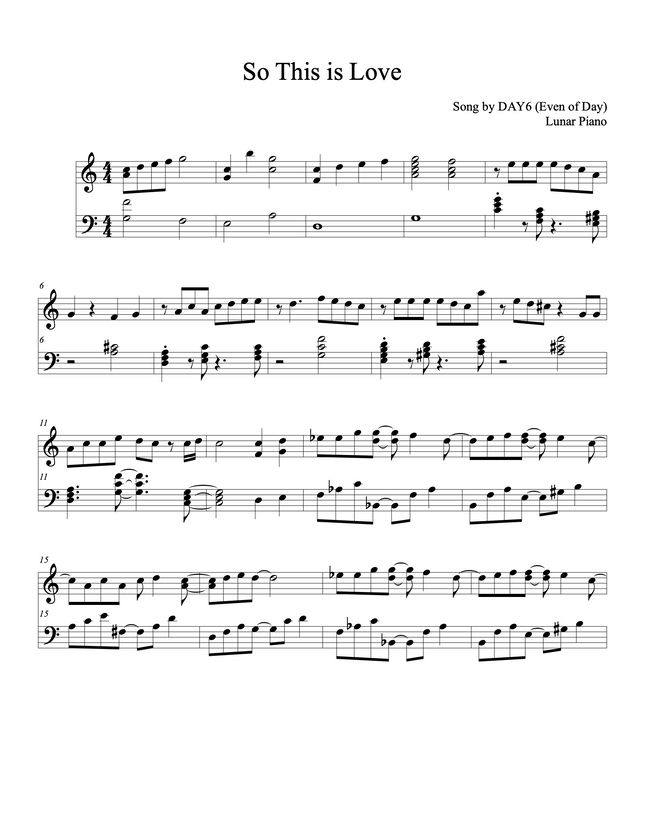DAY6 - So This is Love 사랑, 이게 맞나 봐 (EASY) by Lunar Piano Sheet Music