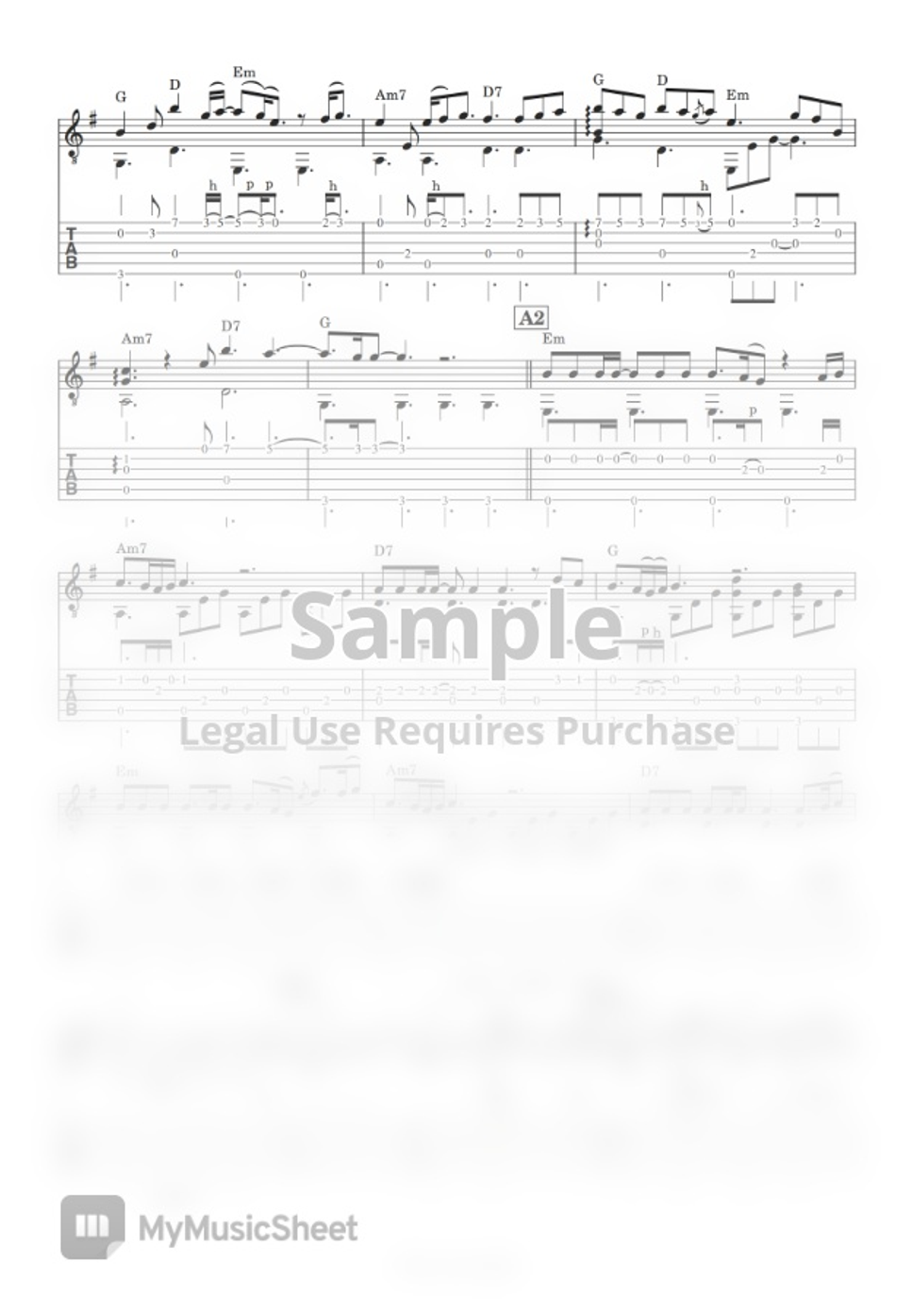 Joji Glimpse of Us (Fingerstyle) by Yuta Ueno Tab + 1staff Hoja