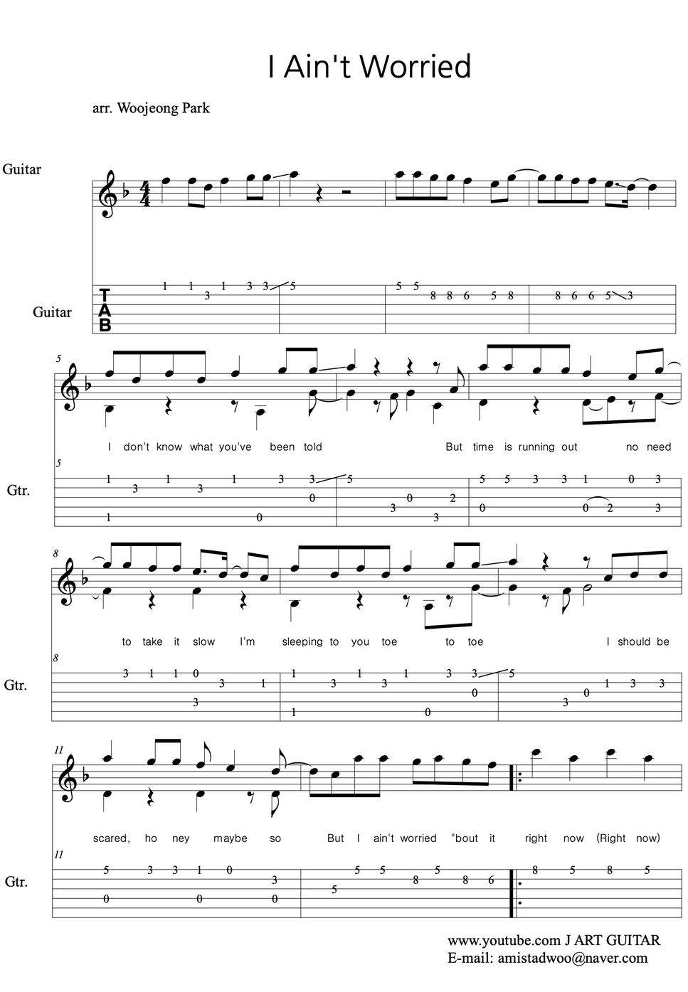OneRepublic I Ain t Worried TAB By onerepublic-i-ain-t-worried-tab-by
